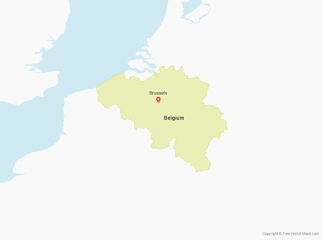 Map showing Belgium