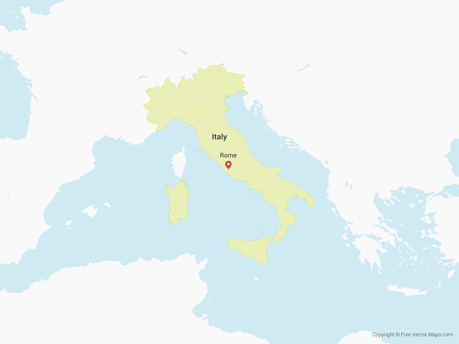 Map showing Italy