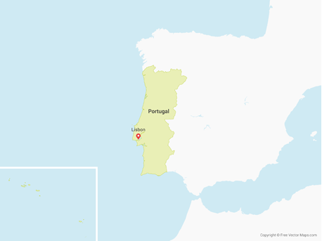 Map showing Portugal